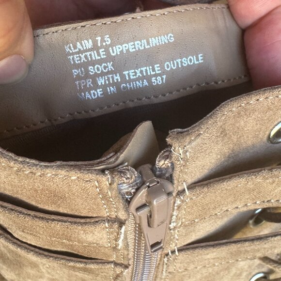 Madden Girl Klaim Boots Women's Size 7.5 Taupe High Heels Lace ups Used in Box - Picture 5 of 10